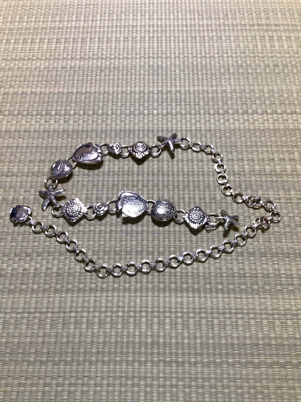 Chico’s Silver Sea Life Charm Chain Belt